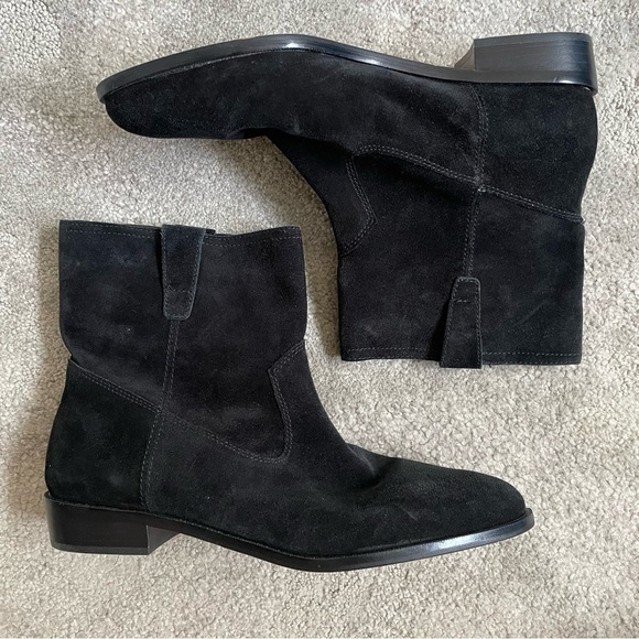 Rebecca Minkoff Black Suede Western Style Pull On Chasidy Low-Heel Booties EUC 9 - Picture 5 of 11